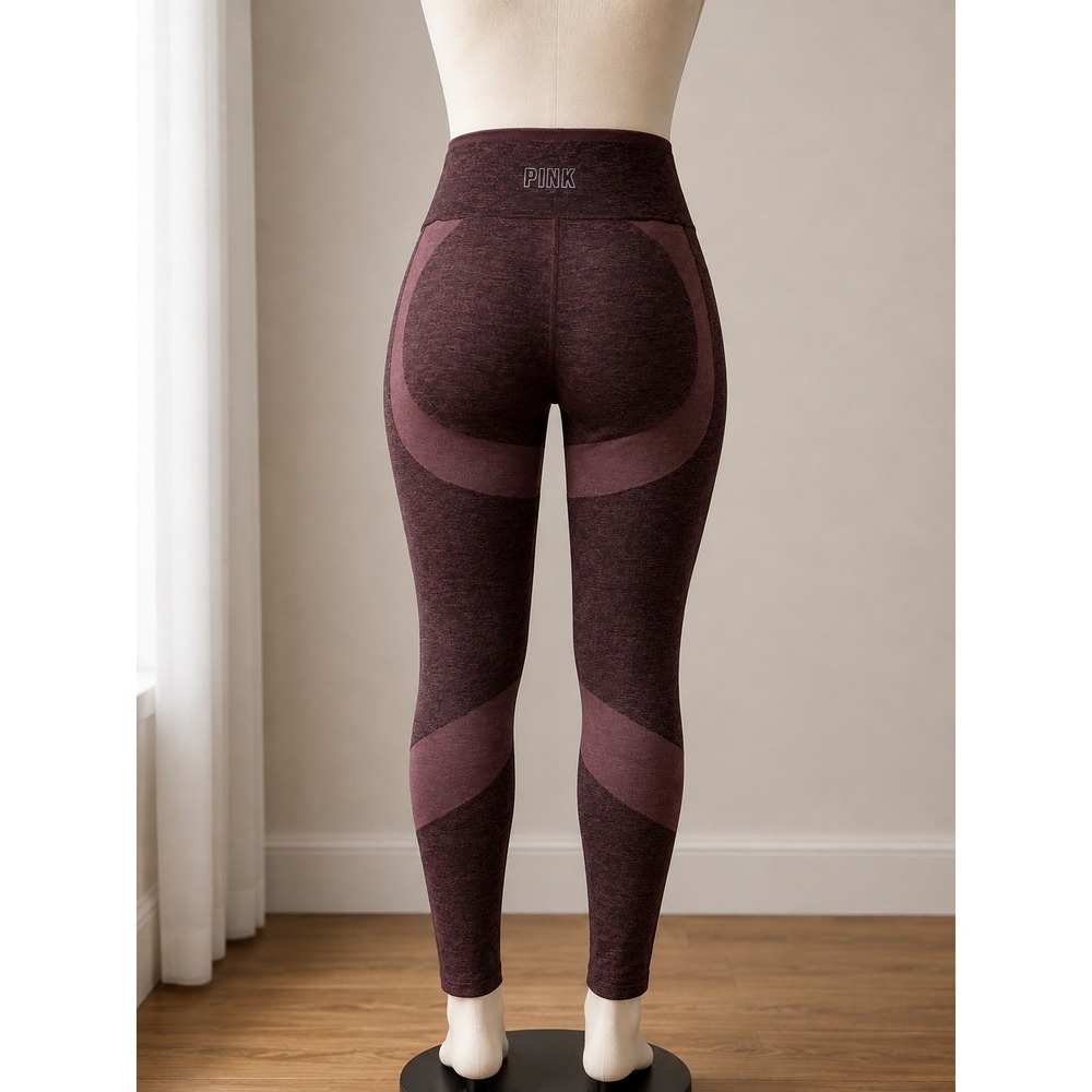 Victorias Secret PINK Seamless High Waist Leggings Maroon Heather Size Medium